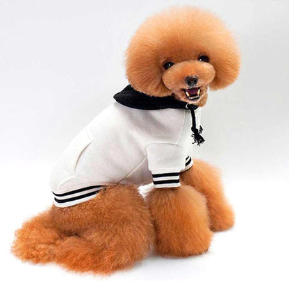 【犬服 犬 服 犬の服 秋服 冬服用】2ライントレーナーパーカー【フード 前開き 着脱簡単 ドッグ ペット ウェア ダックス トイプードル チワワ タムベディ おしゃれ ポメラニアン】[CN][GI]