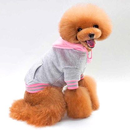 【犬服 犬 服 犬の服 秋服 冬服用】2ライントレーナーパーカー【フード 前開き 着脱簡単 ドッグ ペット ウェア ダックス トイプードル チワワ タムベディ おしゃれ ポメラニアン】[CN][GI]