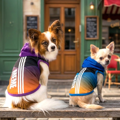 【犬 夏服 犬の服 名入れ 春服用】ひんやり 接触冷感素材 クール 愛犬のお名前入り 3ライン パーカー【ドッグウェア スポーティ ダックス トイプードル チワワ かっこいい パグ タムベディ】(S/B/T/H/)