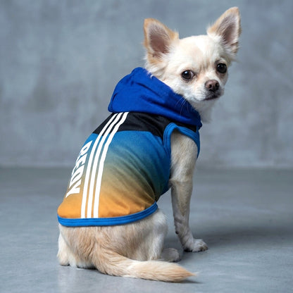 【犬 夏服 犬の服 名入れ 春服用】ひんやり 接触冷感素材 クール 愛犬のお名前入り 3ライン パーカー【ドッグウェア スポーティ ダックス トイプードル チワワ かっこいい パグ タムベディ】(S/B/T/H/)