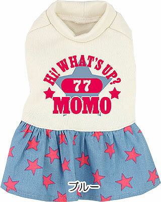 【犬服 犬 服 秋冬 犬の服 名入れ】愛犬のお名前入り 77スター ワンピース【ドッグウェア ペット 星柄 フレアスカート ぺット トイプードル チワワ ダックス おしゃれ コーギー タムベディ】(H/)