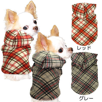【犬服 犬 服 犬の服】アビーアウター【ドッグウェア ペット チェック柄 寒さ対策 あったか ダックス トイプードル チワワ 服 タムベディ おしゃれ マルチーズ】[GI]
