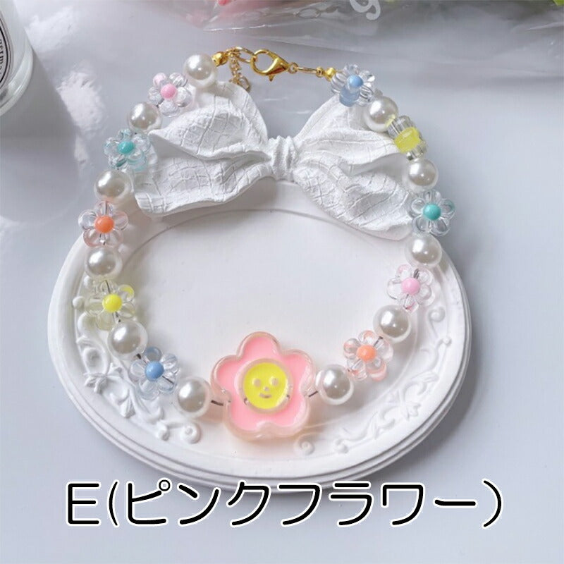 【犬服 犬 服 犬の服 小物 ネックレス】かわいいモチーフとパールのアクセサリー【犬猫用ネックレス おでかけ 小型犬 インスタ映え 撮影アイテム ドッグ ペット ウェア トイプードル チワワ タムベディキュート ポメラニアン】[CN]