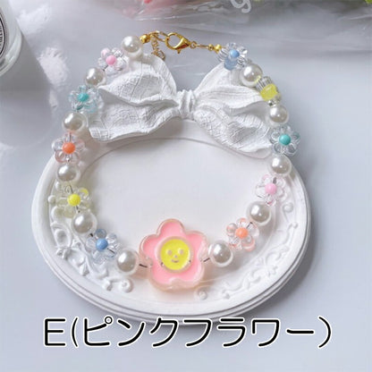【犬服 犬 服 犬の服 小物 ネックレス】かわいいモチーフとパールのアクセサリー【犬猫用ネックレス おでかけ 小型犬 インスタ映え 撮影アイテム ドッグ ペット ウェア トイプードル チワワ タムベディキュート ポメラニアン】[CN]