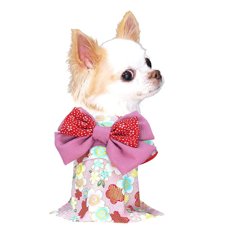 【犬服 犬 服 犬の服 秋冬服用】艶やか晴れ着 明里《名入れ可能》《コサージュ別売》【お正月 初詣 年賀状 七五三 女の子 着物 ドッグ ペット ウェア ダックス トイプードル チワワ タムベディ】