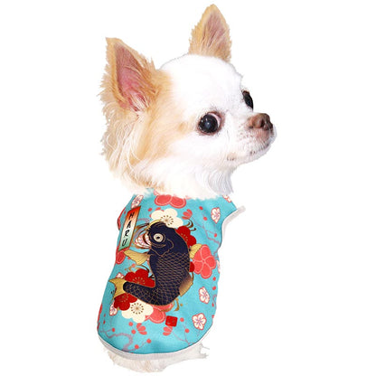 【犬服 犬 服 犬の服 名入れ 春服 秋服用】愛犬のお名前入り あけぼの鯉【和柄 和風 梅 こいドッグ ペット ウェア アウトレット ダックス トイプードル チワワ タムベディおしゃれ】(S/3/N/H/)
