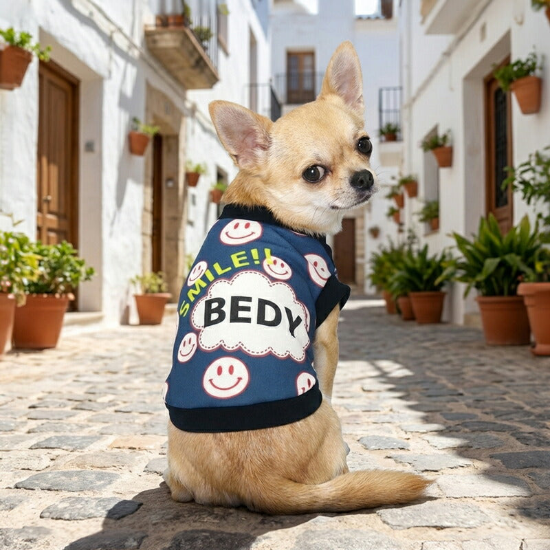 【犬服 犬 服 犬の服 秋服 冬服用】愛犬のお名前入り オールスマイル【ニコちゃん 日本製 人気ドッグ ペット ウェア ダックス トイプードル チワワ タムベディ かわいい ポメラニアン】(S/3/RI/H/)