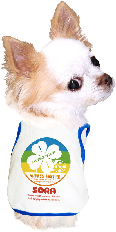 【犬 夏服 犬の服 名入れ 春服用】愛犬のお名前入り オールウェイトゥギャザー　中型犬用【ドッグウェア 接触冷感素材 冷房対策 ペット トイプードル チワワ タムベディ パピヨン】(O/B/T/H/)