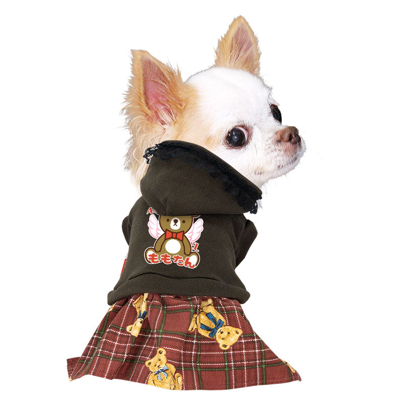 【犬服 犬 服 犬の服 名入れ 秋服 冬服用】愛犬のお名前入り エンジェルベアワンピース【くま レース 天使ドッグ ペット ウェア アウトレット ダックス トイプードル チワワ タムベディ】(L/)