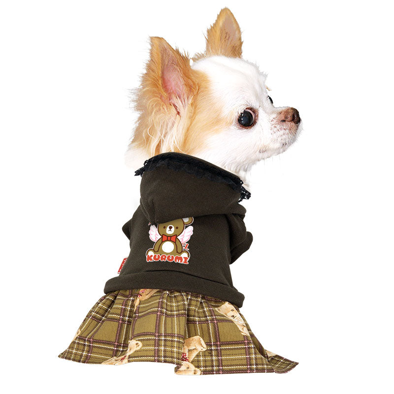 【犬服 犬 服 犬の服 名入れ 秋服 冬服用】愛犬のお名前入り エンジェルベアワンピース【くま レース 天使ドッグ ペット ウェア アウトレット ダックス トイプードル チワワ タムベディ】(L/)