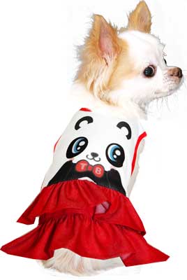 【犬服 犬 服 犬の服】アニマルフェイス ワンピース (3D)【ドッグウェア パンダ ヒツジ ブタ ダックス トイプードル チワワ おもしろ シーズー 着せやすい タムベディ】
