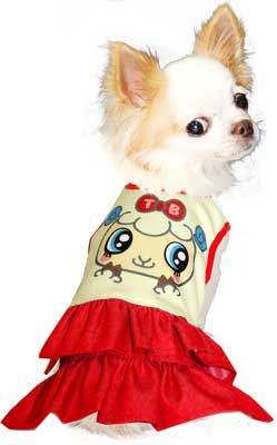 【犬服 犬 服 犬の服】アニマルフェイス ワンピース (3D)【ドッグウェア パンダ ヒツジ ブタ ダックス トイプードル チワワ おもしろ シーズー 着せやすい タムベディ】