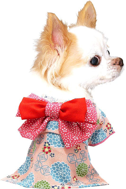 【犬 着物 犬の服】艶やか晴れ着 朝露 《名入れ可能》《コサージュ別売》【ドッグウェア ペット 着物 正月 七五三 ダックス トイプードル チワワ タムベディ かわいい シーズー 着せやすい】