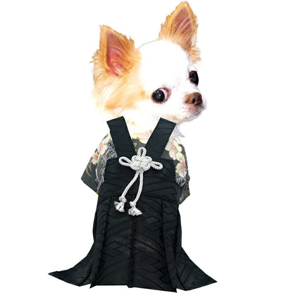 【犬服 犬 服 犬の服 秋服 冬服用】男振り袴 飛鳥(あすか)《名入れ可能》【日本製 和柄 お正月 初詣 七五三 はかまドッグ ペット ウェア ダックス トイプードル チワワ タムベディ 渋い シーズー】