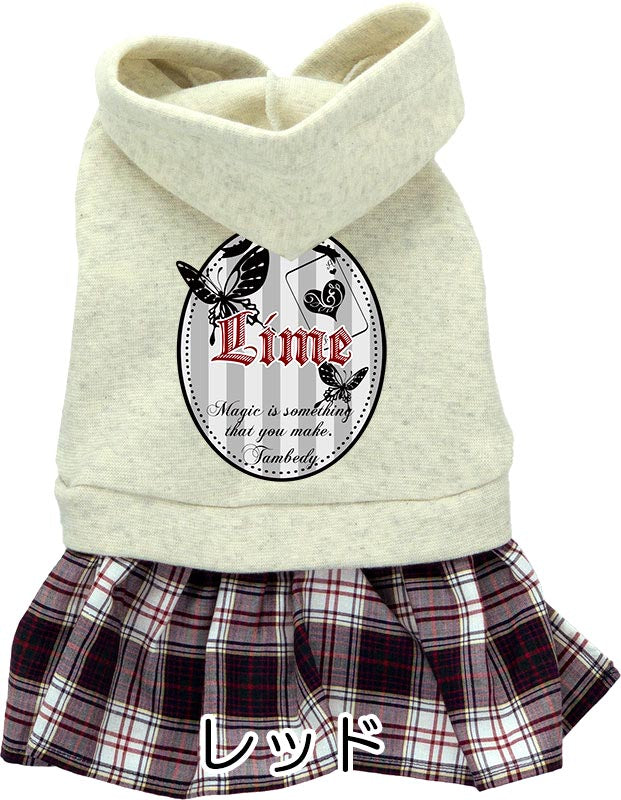 【犬服 犬 服 犬の服 ドッグウェア 名入れ】愛犬のお名前入りバタフライエースワンピース【チェック 蝶々 リボン チワワ ダックス トイプードル かわいい ポメラニアン タムベディ】(L/)