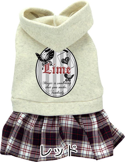 【犬服 犬 服 犬の服 ドッグウェア 名入れ】愛犬のお名前入りバタフライエースワンピース【チェック 蝶々 リボン チワワ ダックス トイプードル かわいい ポメラニアン タムベディ】(L/)