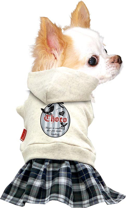 【犬服 犬 服 犬の服 ドッグウェア 名入れ】愛犬のお名前入りバタフライエースワンピース【チェック 蝶々 リボン チワワ ダックス トイプードル かわいい ポメラニアン タムベディ】(L/)