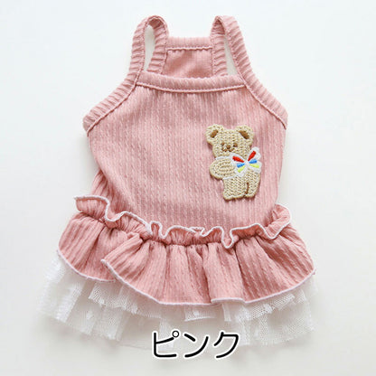 【犬 夏服 犬の服 春服用】ベアバタフライワンピース【ドッグウェア 蝶々 可愛い ワッペン チュール ドッグ ペット ダックス トイプードル チワワ タムベディキュート ポメラニアン】[CN][GI]