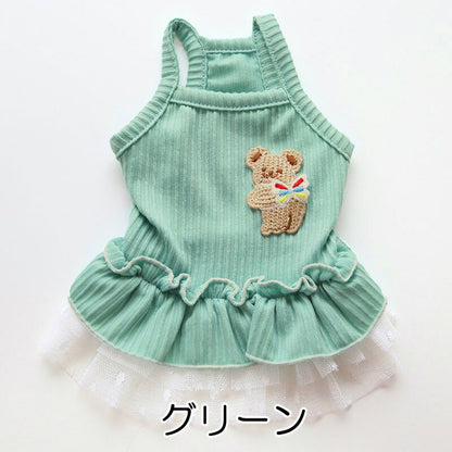 【犬 夏服 犬の服 春服用】ベアバタフライワンピース【ドッグウェア 蝶々 可愛い ワッペン チュール ドッグ ペット ダックス トイプードル チワワ タムベディキュート ポメラニアン】[CN][GI]