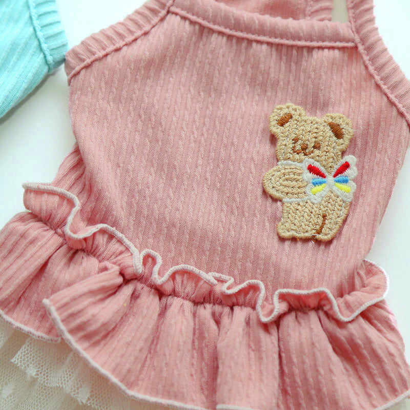 【犬 夏服 犬の服 春服用】ベアバタフライワンピース【ドッグウェア 蝶々 可愛い ワッペン チュール ドッグ ペット ダックス トイプードル チワワ タムベディキュート ポメラニアン】[CN][GI]