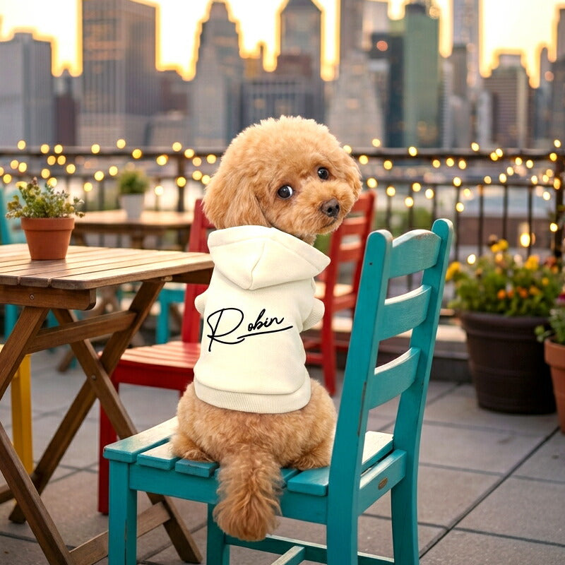 【犬服 犬 服 犬の服 春秋服 冬服用】愛犬のお名前入り ビーウェルパーカー【シンプル ハーネス穴 トレーナー フード アースカラー 日本製 ドッグ ペット ウェア ダックス トイプードル チワワ タムベディ おしゃれ】(O/F/RI/L)