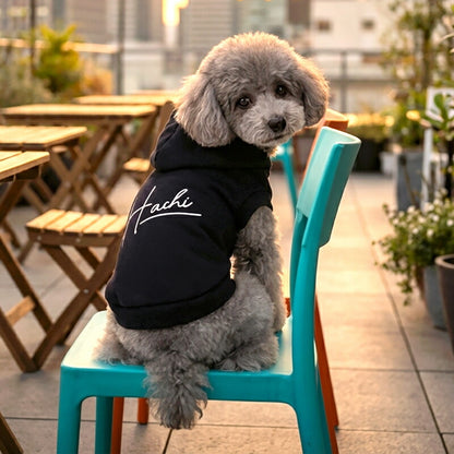 【犬服 犬 服 犬の服 春秋服 冬服用】愛犬のお名前入り ビーウェルパーカー【シンプル ハーネス穴 トレーナー フード アースカラー 日本製 ドッグ ペット ウェア ダックス トイプードル チワワ タムベディ おしゃれ】(O/F/RI/L)