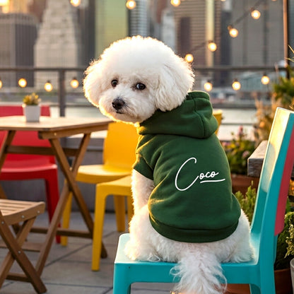 【犬服 犬 服 犬の服 春秋服 冬服用】愛犬のお名前入り ビーウェルパーカー【シンプル ハーネス穴 トレーナー フード アースカラー 日本製 ドッグ ペット ウェア ダックス トイプードル チワワ タムベディ おしゃれ】(O/F/RI/L)