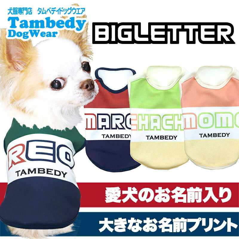 【犬服 犬 服 犬の服 名入れ 春秋服 冬服用】愛犬のお名前入りビッグレター【ビッグボーダー スポーティ カジュアル ドッグ ペット ウェア ダックス トイプードル チワワ タムベディおしゃれ ポメラニアン】(S/3/N/H/)