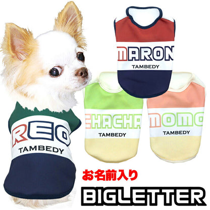 【犬服 犬 服 犬の服 名入れ 春秋服 冬服用】愛犬のお名前入りビッグレター【ビッグボーダー スポーティ カジュアル ドッグ ペット ウェア ダックス トイプードル チワワ タムベディおしゃれ ポメラニアン】(S/3/N/H/)