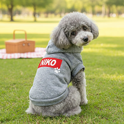 【犬服 犬 服 犬の服 名入れ 秋服 冬服用】愛犬のお名前入り ビッグスクエアパーカー 【トレーナー おしゃれ カラフル ドッグ ペット ウェア ダックス トイプードル チワワ タムベディ】(O/F/RI/L/)
