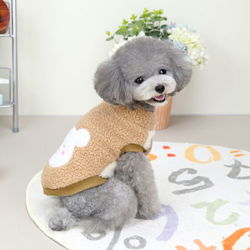 【犬服 犬 服 犬の服 秋服 冬服用】ビッグホワイトベアボアシャツ【シロクマ アップリケ ワッペン モコモコ 寒さ対策 防寒ドッグ ペット ウェア ダックス トイプードル チワワ タムベディおもしろ パグ 】[GI][CN]