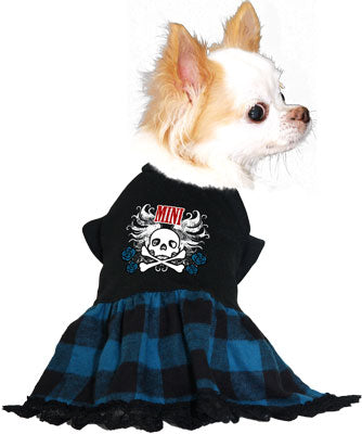 【犬服 犬 服 犬の服 名入れ】愛犬のお名前入り ブラックスカル ワンピース【ドッグウェア ペット ドクロ 薔薇 女の子 チワワ ダックス トイプードル かっこいい シュナウザー タムベディ】(L/)[GI]