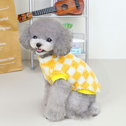 【犬服 犬 服 犬の服 秋服 冬服用】DADAGOUブロックチェックボア【フワフワ 寒さ対策  カラフルドッグ ペット ウェア ダックス トイプードル チワワ タムベディおしゃれ パグ】[CN]