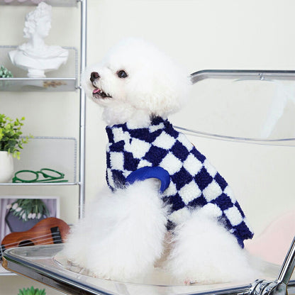 【犬服 犬 服 犬の服 秋服 冬服用】DADAGOUブロックチェックボア【フワフワ 寒さ対策  カラフルドッグ ペット ウェア ダックス トイプードル チワワ タムベディおしゃれ パグ】[CN]