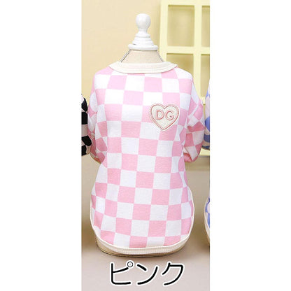 【犬服 犬 服 犬の服 春服 秋冬用】ブロックチェックシャツ《名入れ可能》【袖あり おしゃれ 女の子ドッグ ペット ウェア ダックス トイプードル チワワ タムベディかわいい パグ】[CN]