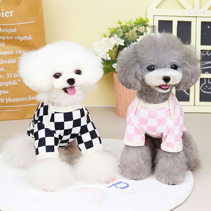 【犬服 犬 服 犬の服 春服 秋冬用】ブロックチェックシャツ《名入れ可能》【袖あり おしゃれ 女の子ドッグ ペット ウェア ダックス トイプードル チワワ タムベディかわいい パグ】[CN]