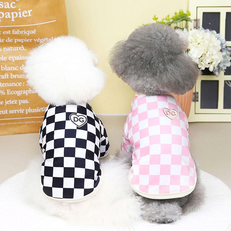 【犬服 犬 服 犬の服 春服 秋冬用】ブロックチェックシャツ《名入れ可能》【袖あり おしゃれ 女の子ドッグ ペット ウェア ダックス トイプードル チワワ タムベディかわいい パグ】[CN]