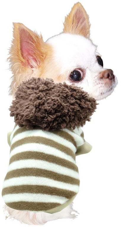 【犬服 犬 服 犬の服 秋服 冬服用】ボアボーダーパーカー【前開きボタン 寒さ対策 モコモコ あったか しましまドッグ ペット ウェア ダックス トイプードル チワワ タムベディかっこいい】
