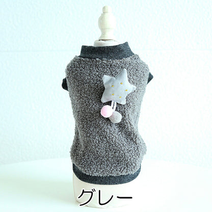 【犬服 犬 服 犬の服 秋服 冬服用】ボアスターブローチ【モチーフ ふわふわ くすみカラー あったかドッグ ペット ウェア ダックス トイプードル チワワ タムベディ かわいい パピヨン】[CN]