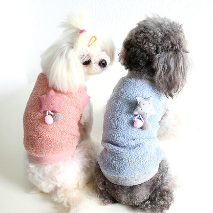 【犬服 犬 服 犬の服 秋服 冬服用】ボアスターブローチ【モチーフ ふわふわ くすみカラー あったかドッグ ペット ウェア ダックス トイプードル チワワ タムベディ かわいい パピヨン】[CN]