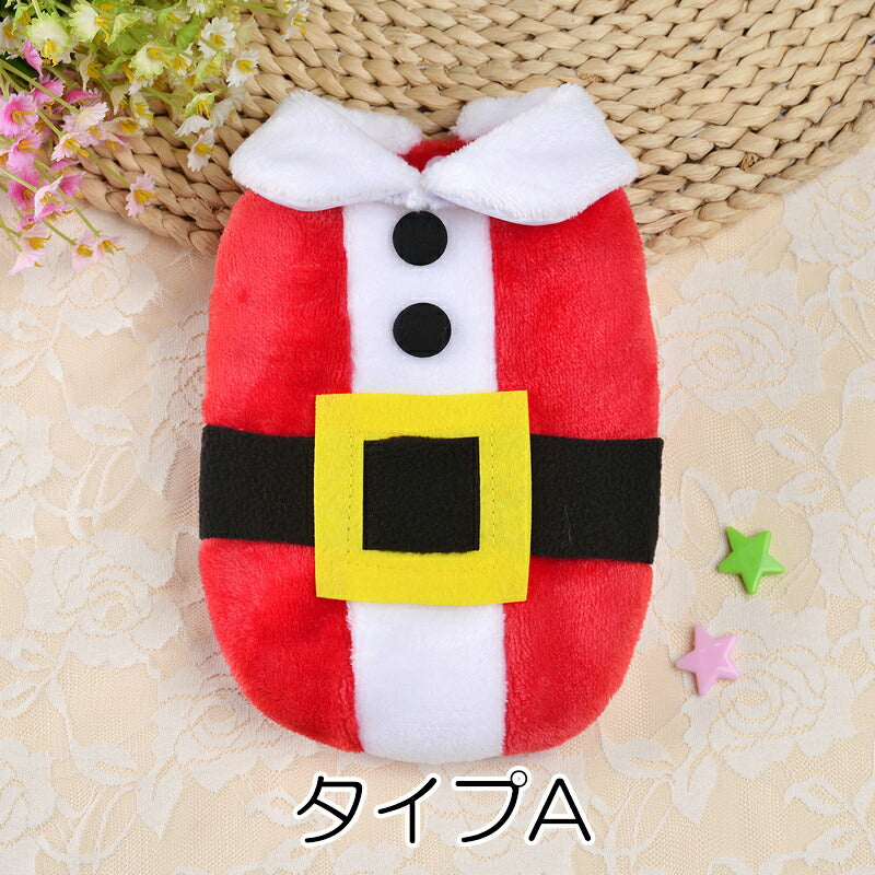 【犬服 犬 服 犬の服 秋服 冬服用】ボアクリスマス【サンタ 雪だるま ふわふわ 前開き 着脱簡単 ドッグ ペット ウェア ダックス トイプードル チワワ タムベディ かわいい ポメラニアン】[CN][GI]