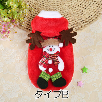 【犬服 犬 服 犬の服 秋服 冬服用】ボアクリスマス【サンタ 雪だるま ふわふわ 前開き 着脱簡単 ドッグ ペット ウェア ダックス トイプードル チワワ タムベディ かわいい ポメラニアン】[CN][GI]