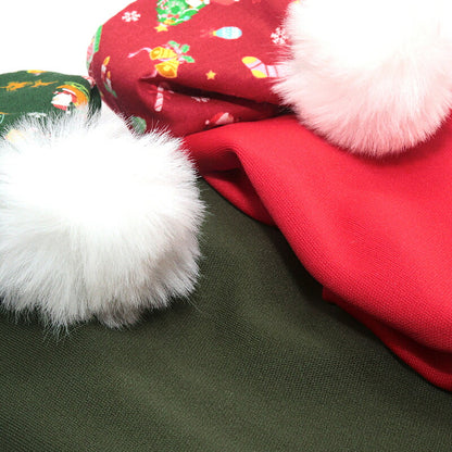 【犬服 犬 服 犬の服 名入れ 秋服 冬服用】愛犬のお名前入り ボンボンクリスマスパーカー【サンタクロース ツリー トナカイ マジックテープ ドッグ ペット ウェア ダックス トイプードル チワワ タムベディ おしゃれ 】(O/3/L/)
