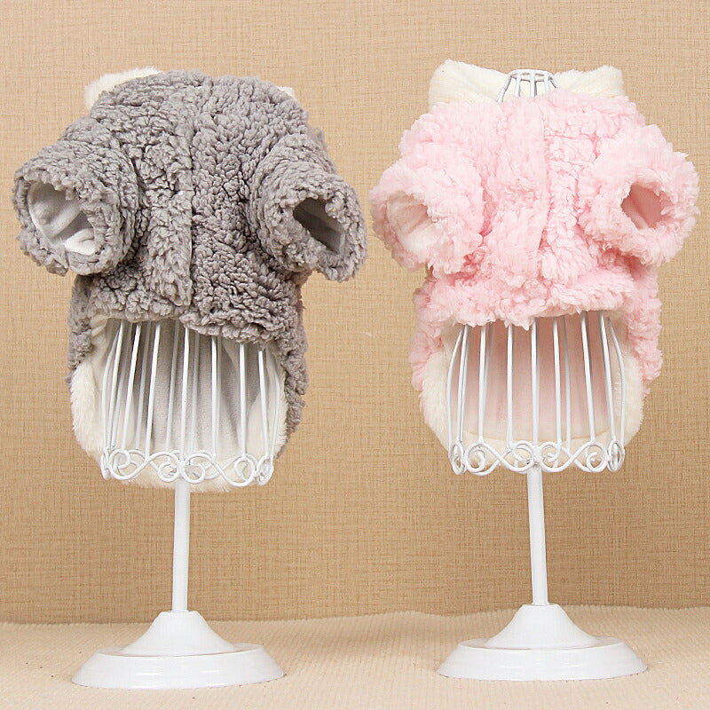 【犬服 犬 服 犬の服 秋服 冬服用】ボンボンフラワーボア【アウター 前開き 着脱楽ちん 防寒 寒さ対策 モコモコ ふわふわドッグ ペット ウェア ダックス トイプードル チワワ タムベディかわいい パグ】[CN]