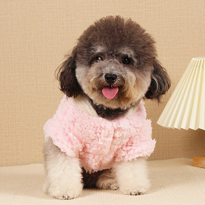 【犬服 犬 服 犬の服 秋服 冬服用】ボンボンフラワーボア【アウター 前開き 着脱楽ちん 防寒 寒さ対策 モコモコ ふわふわドッグ ペット ウェア ダックス トイプードル チワワ タムベディかわいい パグ】[CN]