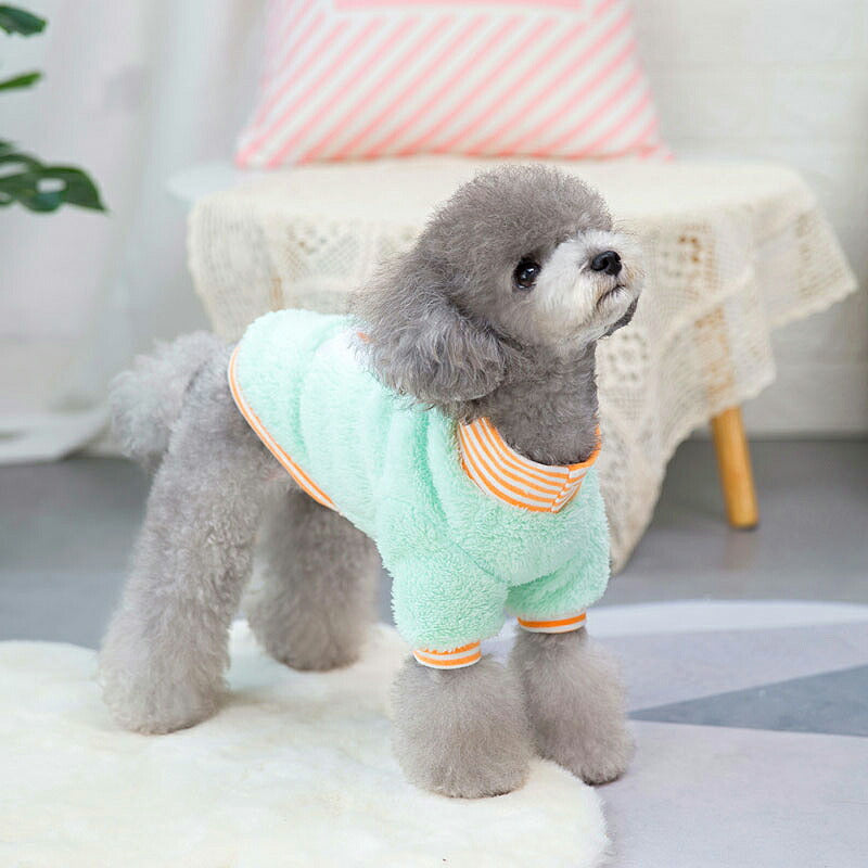 【犬服 犬 服 犬の服 秋服 冬服用】ボーダーラビットボア【ドッグウェア ボア マイヤーフリース うさぎ 寒さ対策 ダックス トイプードル チワワ タムベディかわいい ポメラニアン】[CN]