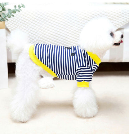 【犬 夏服 犬の服 春服用】ボーダーワンコシャツ【ドッグウェア しましま 顔 袖あり ドッグ ペット アウトレット ダックス トイプードル チワワ タムベディおもしろい パグ】[CN][GI]