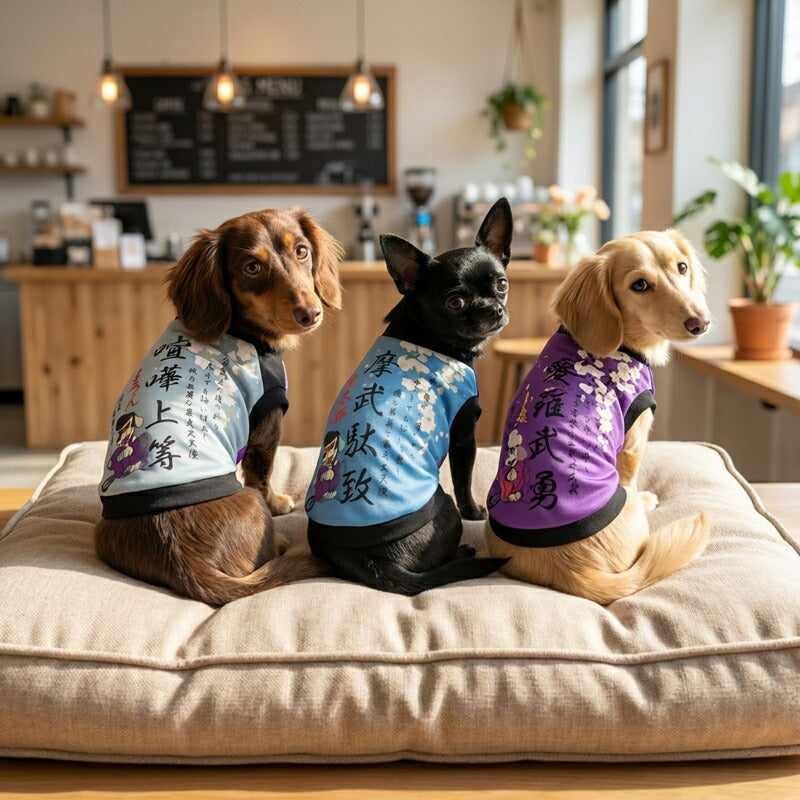 【犬服 犬 服 犬の服 秋服 冬服用】愛犬のお名前入り 暴走犬天使【和柄 ツッパリ バイク 桜 日本製ドッグ ペット ウェア ダックス トイプードル チワワ タムベディ おもしろい パグ】(S/3/RI/H/)