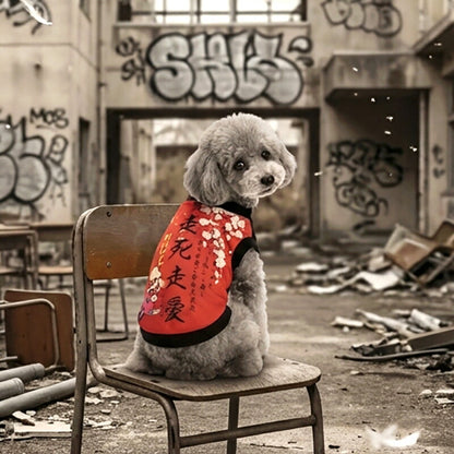 【犬服 犬 服 犬の服 秋服 冬服用】愛犬のお名前入り 暴走犬天使【和柄 ツッパリ バイク 桜 日本製ドッグ ペット ウェア ダックス トイプードル チワワ タムベディ おもしろい パグ】(S/3/RI/H/)
