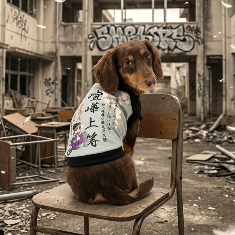 【犬服 犬 服 犬の服 秋服 冬服用】愛犬のお名前入り 暴走犬天使【和柄 ツッパリ バイク 桜 日本製ドッグ ペット ウェア ダックス トイプードル チワワ タムベディ おもしろい パグ】(S/3/RI/H/)